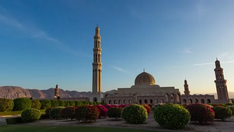 A dramatic shot of mosque during sunset. Motion time lapse day to night. Stock Footage 145443669