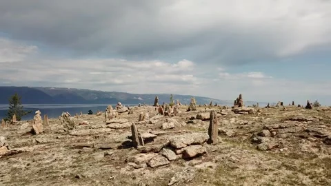 Dramatic shot zooming through rocks Stock Footage 249956558