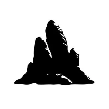 Dramatic Silhouette of Jagged Mountain Peaks Stock Illustration