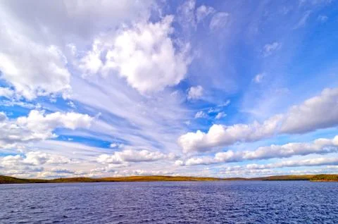 Dramatic skies in the boundary waters Stockfoto's