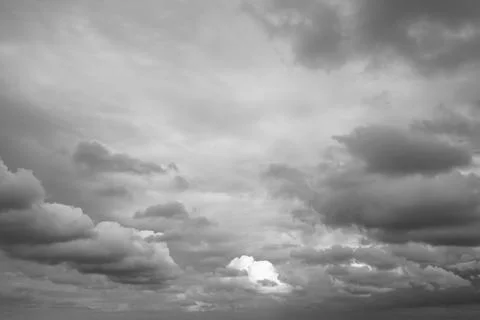 Dramatic sky and bad weather with dark clouds Stock Photos