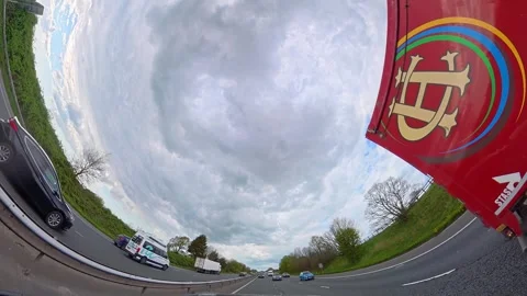 Dramatic Sky and Clouds During Long United Kingdom Travel Stock Footage 333719943