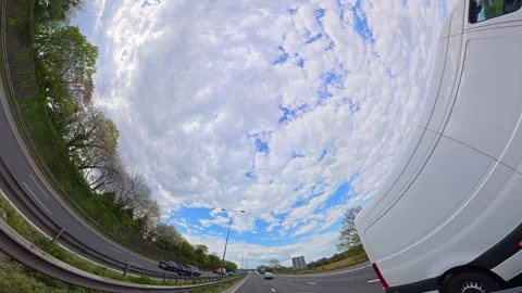Dramatic Sky and Clouds During Long United Kingdom Travel Stock Footage 333736296