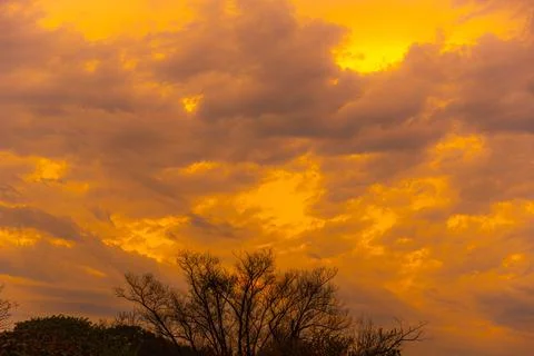Dramatic sky and clouds at dusk Stock Photos