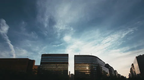 Dramatic sky and clouds over Fukuoka city, Japan Stock Footage 63227785
