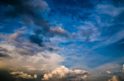 Dramatic sky and clouds at sunset Stock Photos