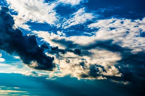 Dramatic sky and clouds at sunset Stock Photos