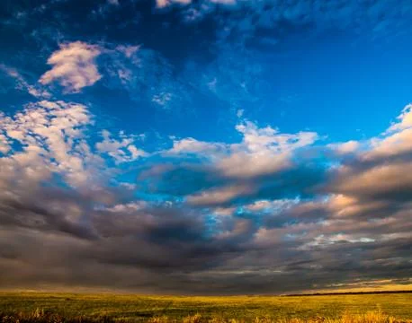 Dramatic sky and clouds at sunset Stock Photos