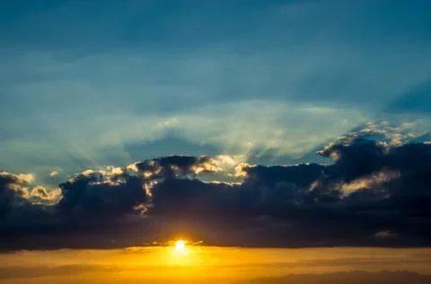 Dramatic sky and clouds at sunset Foto stock