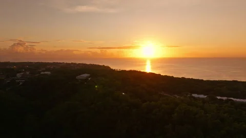 Dramatic Sky and Ocean at Bali Sunset – Drone View Stock Footage 317207716