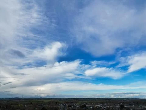Dramatic Sky and Rain Clouds over City of England UK Stock Photos