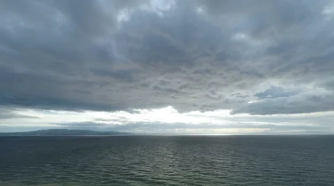 Dramatic Sky and Sea Horizon Time Lapse Video stock 54147673