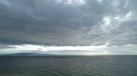Dramatic Sky and Sea Horizon Time Lapse Video stock 54147679