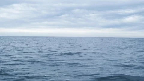 Dramatic sky and seascape, view from a rocking small boat Video stock 328486071