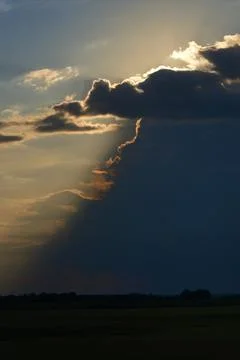 Dramatic Sky and sunset in summer Stock Photos
