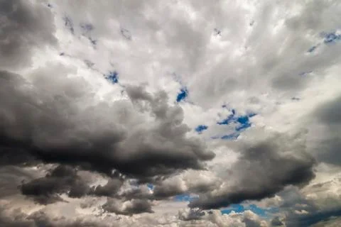 Dramatic Sky Background. Stormy Clouds in Dark Sky. Moody Cloudscape. 写真素材