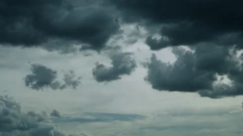 Dramatic Sky. Black Gray Rain Clouds in Gloomy Storm Sky, Cloudy Bad Weather, Hu Stock Footage 170364831
