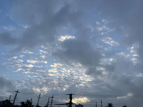 Dramatic Sky with Cloud Formations, Atmospheric Weather Featuring Clouds Stock Photos