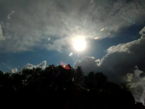Dramatic sky with clouds and rays Stock Photos