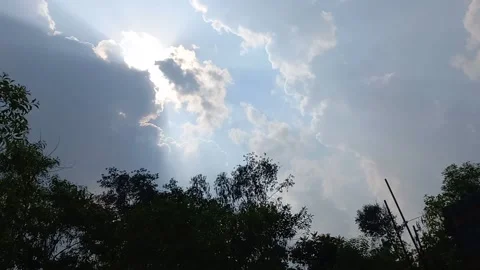 Dramatic Sky With Clouds And Sun Rays, Timelapse Video stock 172415526