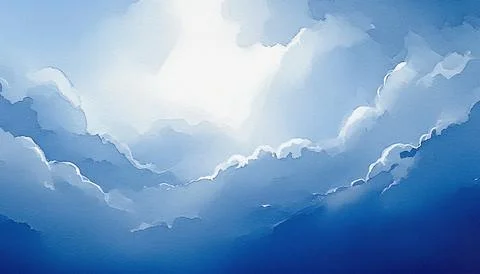 Dramatic Sky with Clouds and Sunlight. Illustrazione stock
