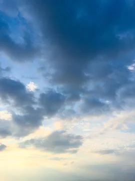 Dramatic Sky With Clouds at Dusk Stock Photos
