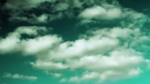 Dramatic sky with clouds passing by. Green and blue. 2 in 1. Time lapse. Stock Footage 59570264