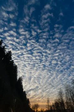 Dramatic sky with clouds at sunset Stock-Fotos