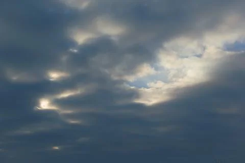 Dramatic sky with clouds at sunset Stock Photos