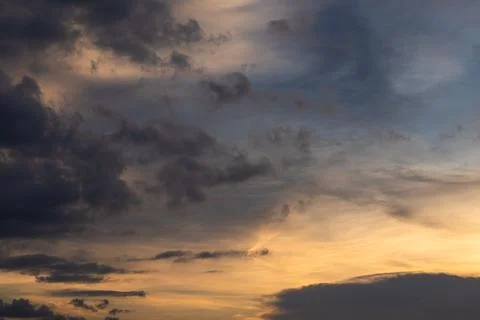 Dramatic Sky with Clouds at Sunset Stock Photos