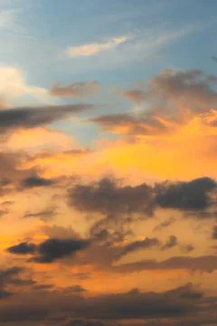 Dramatic Sky with Clouds at Sunset Stock Photos
