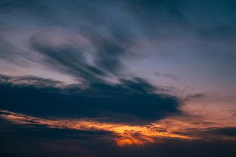 Dramatic Sky with Clouds at Sunset Stock Photos