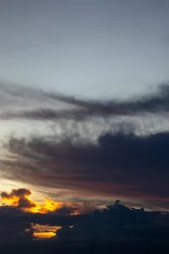 Dramatic Sky with Clouds at Sunset Stock Photos