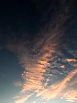 Dramatic Sky with Clouds at Sunset Stock Photos
