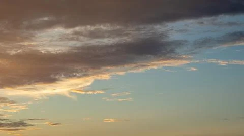 Dramatic Sky with Clouds at Sunset 스톡 사진