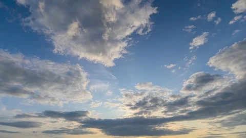 Dramatic Sky with Clouds at Sunset, showcasing breathtaking beauty and vivid col Stock Footage 313348757