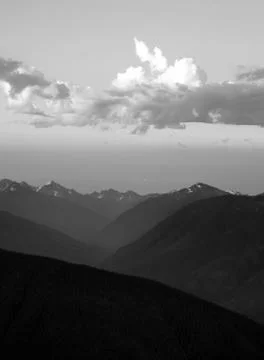 Dramatic Sky Cloudscape Over Hurricane Ridge Olympic Mountains Stock Photos