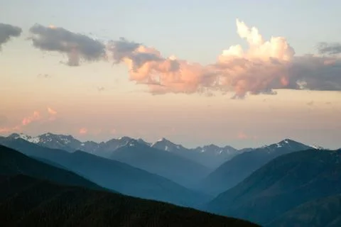 Dramatic Sky Cloudscape Over Hurricane Ridge Olympic Mountains Stock Photos