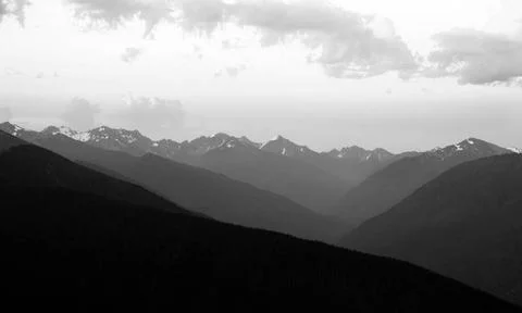 Dramatic Sky Cloudscape Over Hurricane Ridge Olympic Mountains The Olympic... Stock Photos