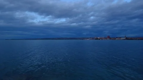 Dramatic sky on the coastline of the Adriatic sea 스톡 동영상 60225770