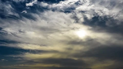 Dramatic Sky With Crepuscular Rays And Moving Clouds During A Sunny Afternoon Stock Footage 342258497