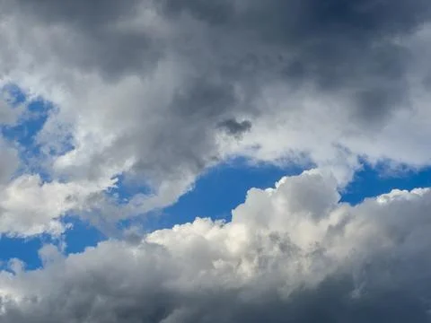 Dramatic Sky With Dark Clouds and Blue Sky Stock Photos