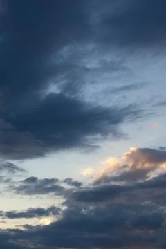 Dramatic Sky with Dark Clouds at Dusk Stock Photos