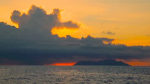 Dramatic sky during a hurricane and sunset over the ocean Stock Footage 90562383