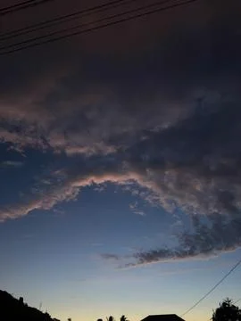 Dramatic Sky at Dusk with Clouds 스톡 사진