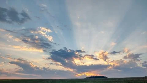Dramatic sky in the evening - sunset Stock Photos