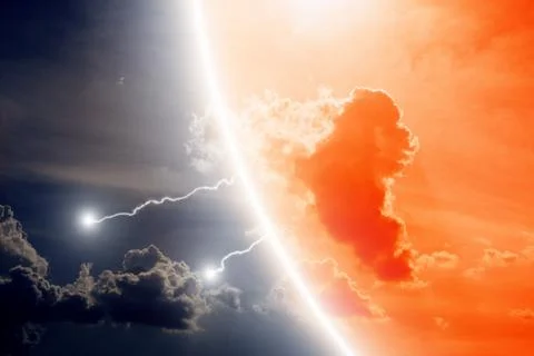 Dramatic sky Illustrazione stock