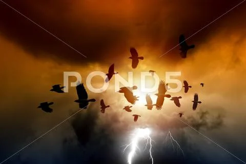Dramatic sky Stock Illustration