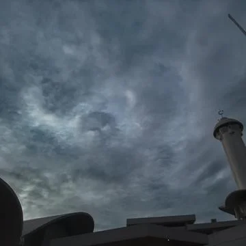 Dramatic Sky Mosque Minaret Cloudscape Stock Photos
