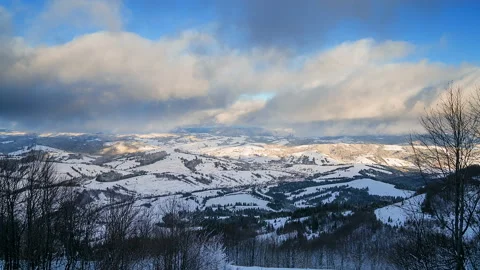 Dramatic sky in the mountains time lapse Stock Footage 86030192